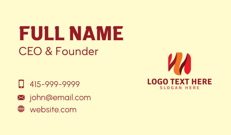 3D Ribbon Square Business Card