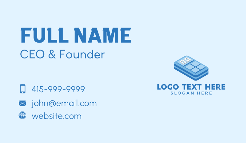 Simple 3D Calculator Business Card