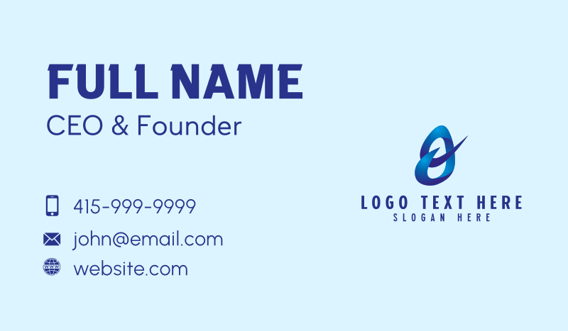 3D Letter O Business Card